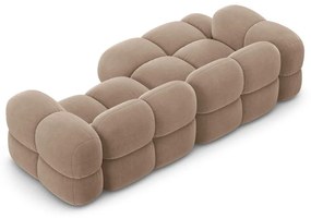 Divano angolare marrone (con penisola a sinistra/con chaise lounge) con rivestimento in velluto Loretto – Cosmopolitan Design