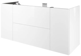 Mobile da bagno sospeso sotto lavabo L 135 x H 64 x P 48 cm bianco, 2 cassetti 1 anta Apertura push-pull SENSEA Neo, Maniglie acquistabili separatamente