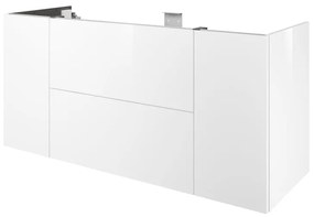 Mobile da bagno sospeso sotto lavabo L 135 x H 64 x P 48 cm bianco laccato lucido, 2 cassetti, 2 ante SENSEA Neo Frame