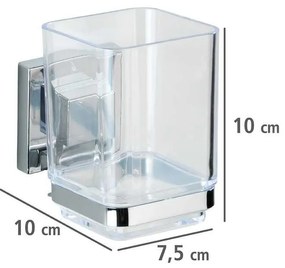 Set di accessori da bagno autoportanti color argento in plastica lucido Quadro - Wenko