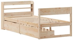 Letto senza materasso 90x190 cm in legno massello di pino