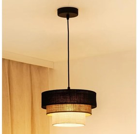 Brilagi - Lampadario a cavo ASPEN LUNETA 1xE27/15W/230V Ø25 nero/beige/crema