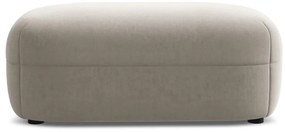 Poggiapiedi beige con rivestimento in velluto Moana – Makamii