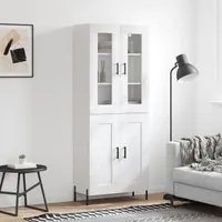 Credenza Bianco Lucido 69,5x34x180 cm in Legno Multistrato 3198347