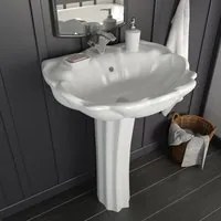 Lavandino a Colonna in Ceramica Bianca 580x510x200 mm 143005