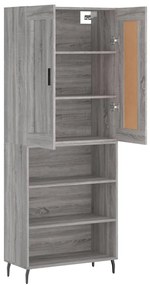 Credenza grigio sonoma 69,5x34x180 cm in legno multistrato