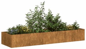 Fioriera Arrugginita 280x80x40 Cm İn Acciaio Corten /