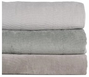 Copriletto color crema in velluto con rivestimento trapuntato 230x260 cm – Ixia