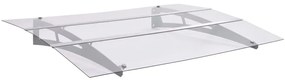 Baldacchino Per Porta Argento E Trasparente 150x90 Cm Pet /