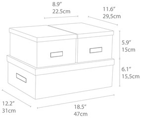 Set di 3 scatole portaoggetti bianche Inge - Bigso Box of Sweden