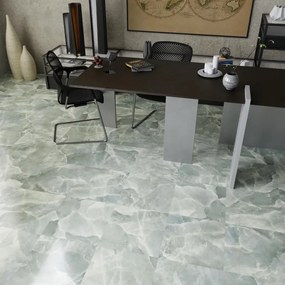 Piastrella da pavimento e rivestimento interno 60 x 60 cm Sp. 9 mm rettificato Venus Jade in gres porcellanato smaltato lucido verde traffico medio (pei 2/5) 1.44 mq