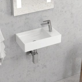Lavabo bagno piccolo 46 cm con design foro miscelatore a destra | Litos-S50 - KAMALU
