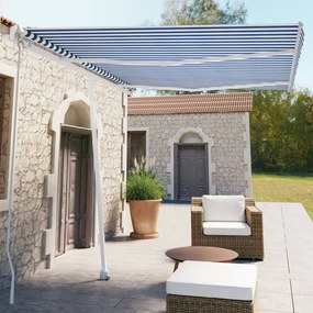 Tenda Da Sole Manuale Autoportante 350x250 Cm Blu/bianca /