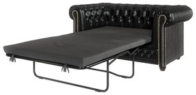 Divano letto nero in similpelle 148 cm York - Ropez