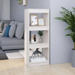 Libreria/divisorio bianco 40x30x103,5 cm legno massello di pino