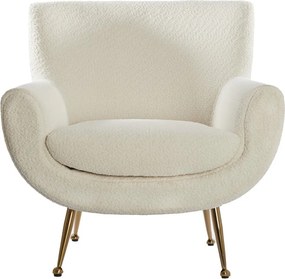 Poltrona crema in bouclé Vinstra - Light &amp; Living