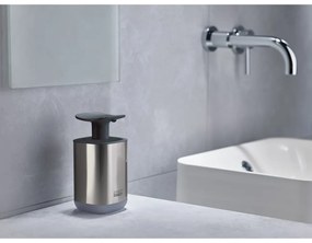 Set di scolapiatti e dispenser di sapone nero/argentato in plastica 36x32 cm Rethink Your Sink – Joseph Joseph