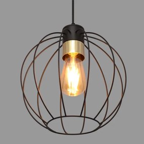 Lampadario a sospensione con filo STARLIGHT 1xE27/15W/230V nero/oro