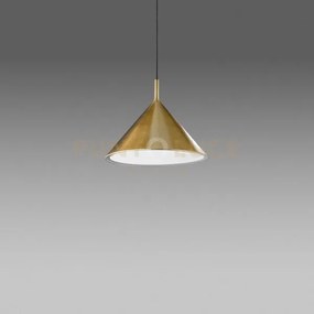 Barbie s/p - lampadario a sospensione in alluminio ottone/bianco op...