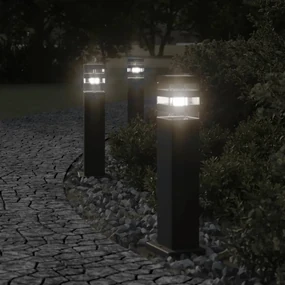 Lampade Da Terra Per Esterni Nera 50 Cm İn Alluminio /