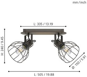 Eglo 98135 - Luce Spot SAMBATELLO 2xE27/40W/230V
