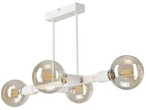 Lampadario a sospensione con supporto rigido ASTRID 4xE27/60W/230V bianco