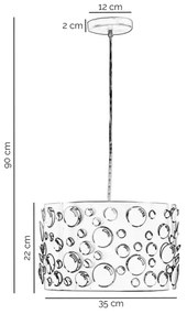 ONLI - Lampada a sospensione con cavo BOLLICINE 1xE27/15W/230V bianca