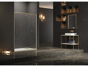 Kamalu - porta doccia 120 cm colore oro spazzolato | kef4000