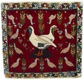 Shiraz Tappeto persiano 50 x 60 Rosso (Iran) Annodato A Mano