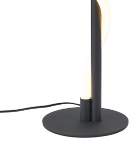 Lampada da tavolo moderna nera con LED dimmerabile a 3 livelli - Twirl