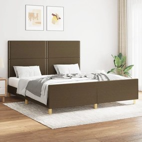 Giroletto Senza Materasso Marrone Scuro 160x200 Cm Tessuto /