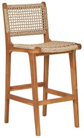 Sgabello da bar di colore naturale in teak massiccio (altezza della seduta 60 cm) Derby – House Nordic