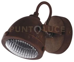 Applique a parete habana ruggine 1 luce attacco gu10 11,6x11,6x14cm...
