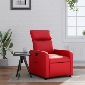 Poltrona Reclinabile Rossa İn Similpelle /