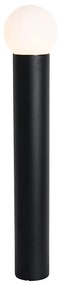 Lampada da terra da esterno nera con vetro opale 80 cm IP44 - Huma