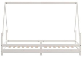 Giroletto per bambini bianco 80x200cm in legno massello di pino