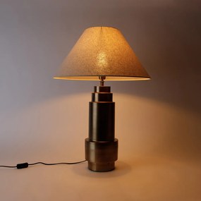 Lampada da tavolo in bronzo con paralume in tessuto beige 55 cm - Bruut