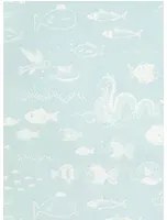 Majvillan Tapete The Big Blue - Dusty Blue/ Cream White