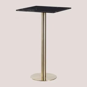 Tavolo Alto Quadrato da Bar in Marmo (60x60 cm) Cosmopolitan Nero & - Sklum
