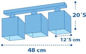 Dalber 63233NT - Plafoniera per bambini MOONLIGHT 3xE27/60W/230V