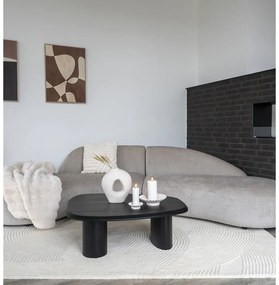 Tavolino nero con piano effetto frassino 78x96 cm Tirano - House Nordic