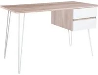 Lucille - scrivania in legno e metallo con 2 cassetti - 120x60x76 cm