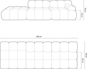 Divano componibile beige con rivestimento in bouclé 288 cm Bellis – Micadoni