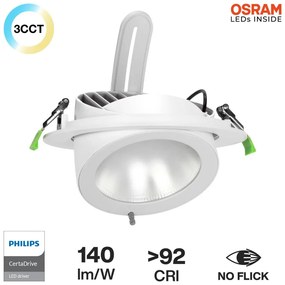 Faro LED da Incasso 42W Orientabile, Foro Ø210mm- PHILIPS Certadrive Colore Bianco Variabile CCT