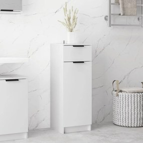 Armadio Da Bagno Bianco Lucido 32x34x90 Cm İn Legno Multistrato /