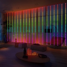 LED RGB Dimmerabile Tenda natalizia WIZARD 300xLED/USB 3x3m + telecomando