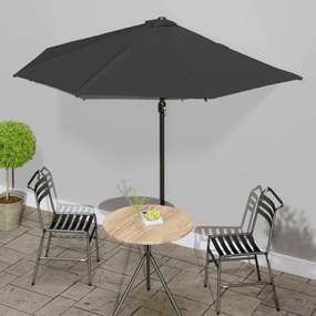 Ombrellone Balcone Palo İn Alluminio Nero 300x155x223cm A Metà /