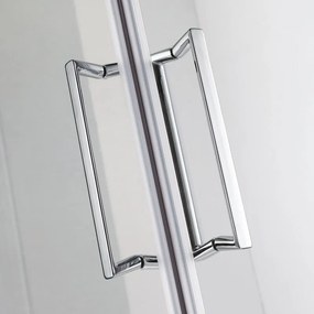Porta doccia pieghevole Slimline L 80 x H 195cm, Sp. 6 mm in vetro vetro senza finitura / trasparente profilo cromo