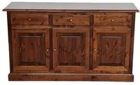 Madia credenza 3 porte massello pino rustica tinta noce 147x45x85 - Mobili 2G