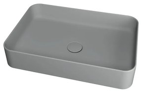 Lavabo da appoggio Smash OLYMPIA CERAMICA rettangolare piletta non inclusa in ceramica L 60 x H 14 x P 20 cm grigio opaco piletta non inclusa
